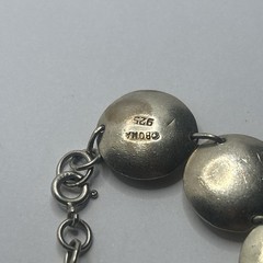 Vintage Sterling, silver, and black onyx bracelet Boma, 925 7 to 7.5″
