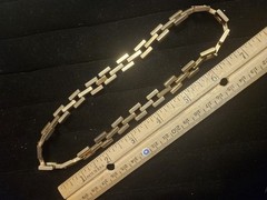 Vtg 80’s Necklace 15.5 In Gold Tone Geometric Square Link Design Gift 18805