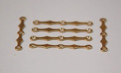 3 Hole Raw Brass Scalloped Connector Link (6) mtl131