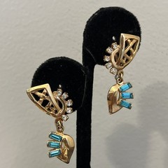 14 Pairs Vintage Clip On & Screw Back Earrings ~ Ralph Lauren Half Hoops