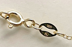Vintage Metal Enameled Floral Pendant with Rhinestone and 925 Cable Chain.