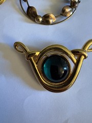NICE LOT OF VINTAGE JEWELRY-HEART SCARF CLIP, 12K GOLD FILLED, GLASS BEADS &