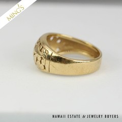 Ming’s Hawaii Bird in Plum Dome 14K Yellow Gold 10mm Ring Size 6.25