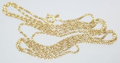 Pretty Vintage 24” Solid 18K Yellow Gold 1mm Square Belcher Chain Necklace 4.7g