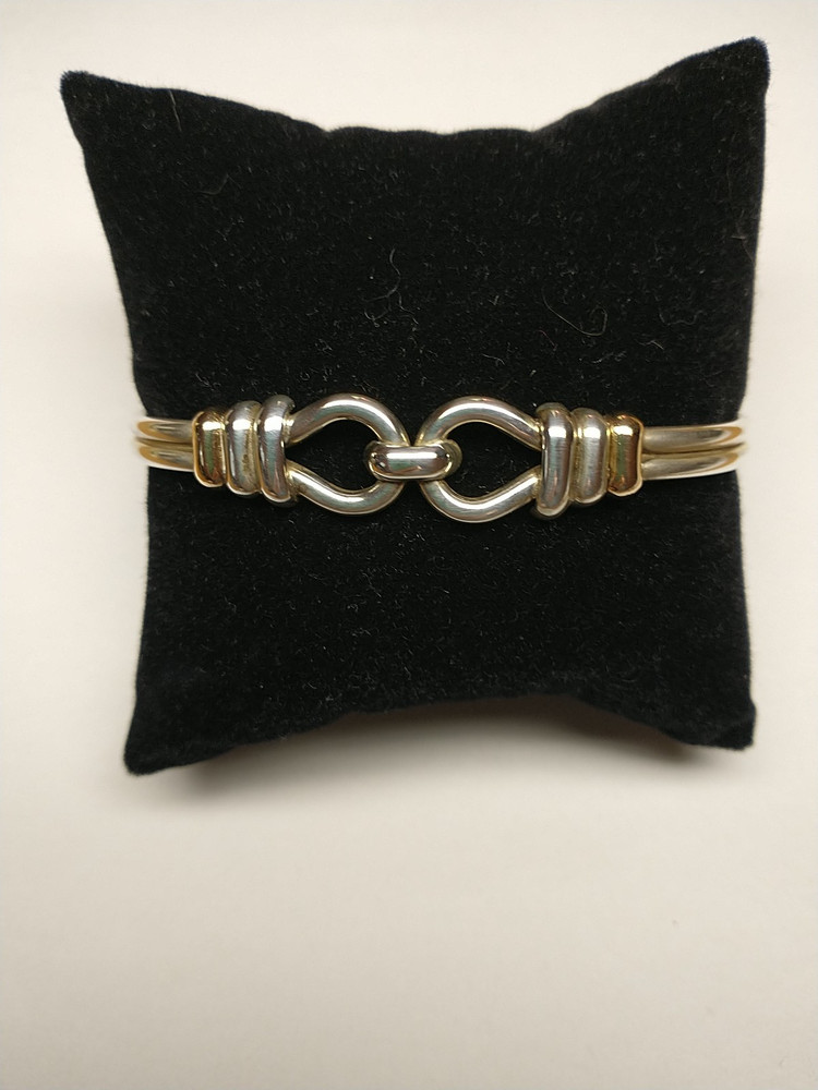 Leonore Doskow Sterling and 14kt Gold Bracelet ~ 6.5″