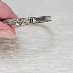 JOMAZ Rhinestone Vintage Hinged Clamper Bracelet Silver No Stones Missing Rare