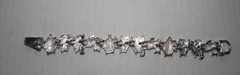 Vintage Silver Plate Enamel Cat Link Bracelet 7 1/4″ Magnetic Clasp Closure EUC