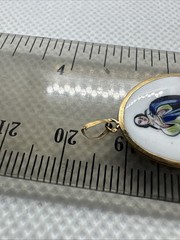 19k 800 PORTUGUESE ENAMEL GOLD MARY NA SA DA CONCEICAO RELIGIOUS MEDAL PENDANT