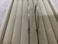Vintage Sterling & Cubic Zirconia Dangle Drop Hoop Earrings