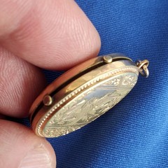 Original Antique 1800s Victorian Etruscan Revival Cameo Pendant 10k Gold Filled