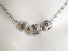 Tested Silver Necklace Without Stamp With 3 Pillars Celtic Elements? 8.7 G/39 Cm