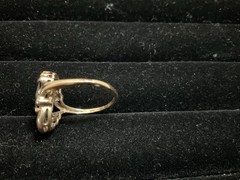 Vintage 10k Yellow Gold Art Deco Diamond & Onyx Ring Sz 7.25 3 g