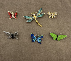 Vintage Butterfly Pins Brooches Jewelry Lot – Set of 6 (1-Trifari)
