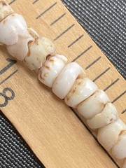 Tiger Puka Shell Necklace Beach Surfer 14.5” Collar white & brown specks vintage