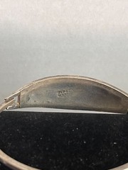 Vintage Bracelet Mexico Alpaca Silver Celestial Abalone Mother of Pearl Inlay