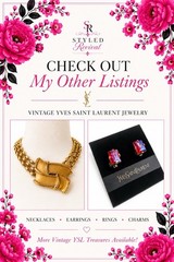 VTG YSL Yves Saint Laurent NWT Blue Iridescent Crystal Screw Back Earrings