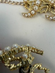 Rare Vintage 1950s 1960s Coastal Theme Faux Pearl Segmented Collar Necklace