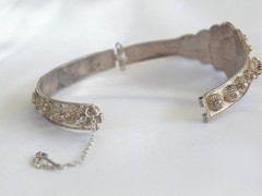 Antique Zeeland Button Sterling Silver Import Filigree Bracelet 7″