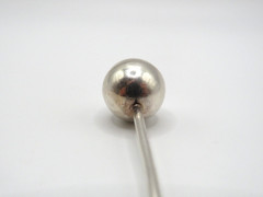 VINTAGE STERLING SILVER BALL DROP DANGLE EARRINGS LONG MODERNIST