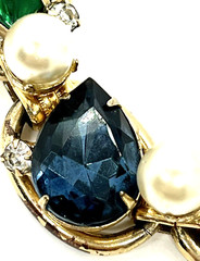 Bold Juliana D&E Bracelet ~ Huge Rhinestones, Flanked by Pearls & Tiny Diamonds