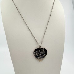 Vintage Elvis Presley Love Me Tender Heart Pendant Necklace Silver Tone Retro