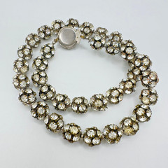 Vintage Rhinestone Necklace Disco Ball Style 16″ 1950s 1960s Mid Century
