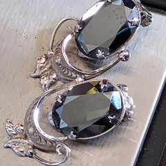 Jeff James Jr Designer .925 Sterling Clip On Earings Leaf Motif 10.21 Grams
