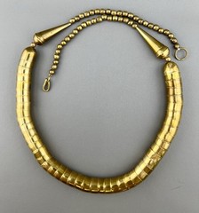 Vintage Ethnic Necklace Segmented Brass Egyptian Revival Boho 22”