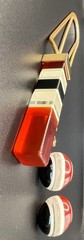 Designer Vintage! 1970s Lanvin Paris Mod Lucite Necklace &clip back earrings set