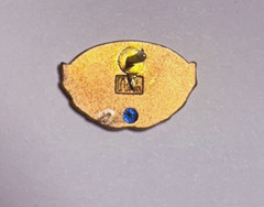 Vintage Revlon Employees Gold Filled Pin with Blue Stone – Circa 1990