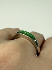 Carolyn Pollack Sterling Silver Crushed Green Turquoise Stackable Ring 9.75