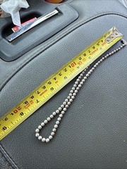Vintage Sterling Silver Ball Bead Necklace Stamped Sterling