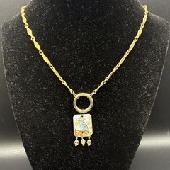 Hard to Find BLUEBIRD of Happiness, Vtg Gold Plated Napier Chain Necklace, OOAK
