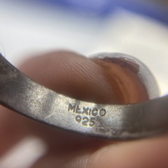 Vintage Siam Enamel Sterling Silver Stackable Band Ring #I195