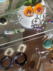 VTG Retro Boho Variety Of Earrings Lot 43 Pairs Dangle, Statement, Mixed Metals
