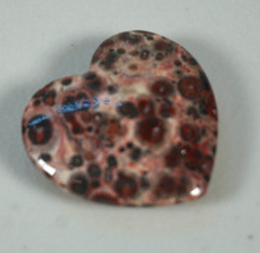 VINTAGE Seven 7 Heart Shape Natural Stone Gemstone Pendant Tiger Pattern
