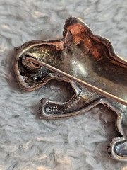 VINTAGE STERLING SILVER BROOCH MARCASITE CHEETAH 925 STAMPED CAT LEOPARD