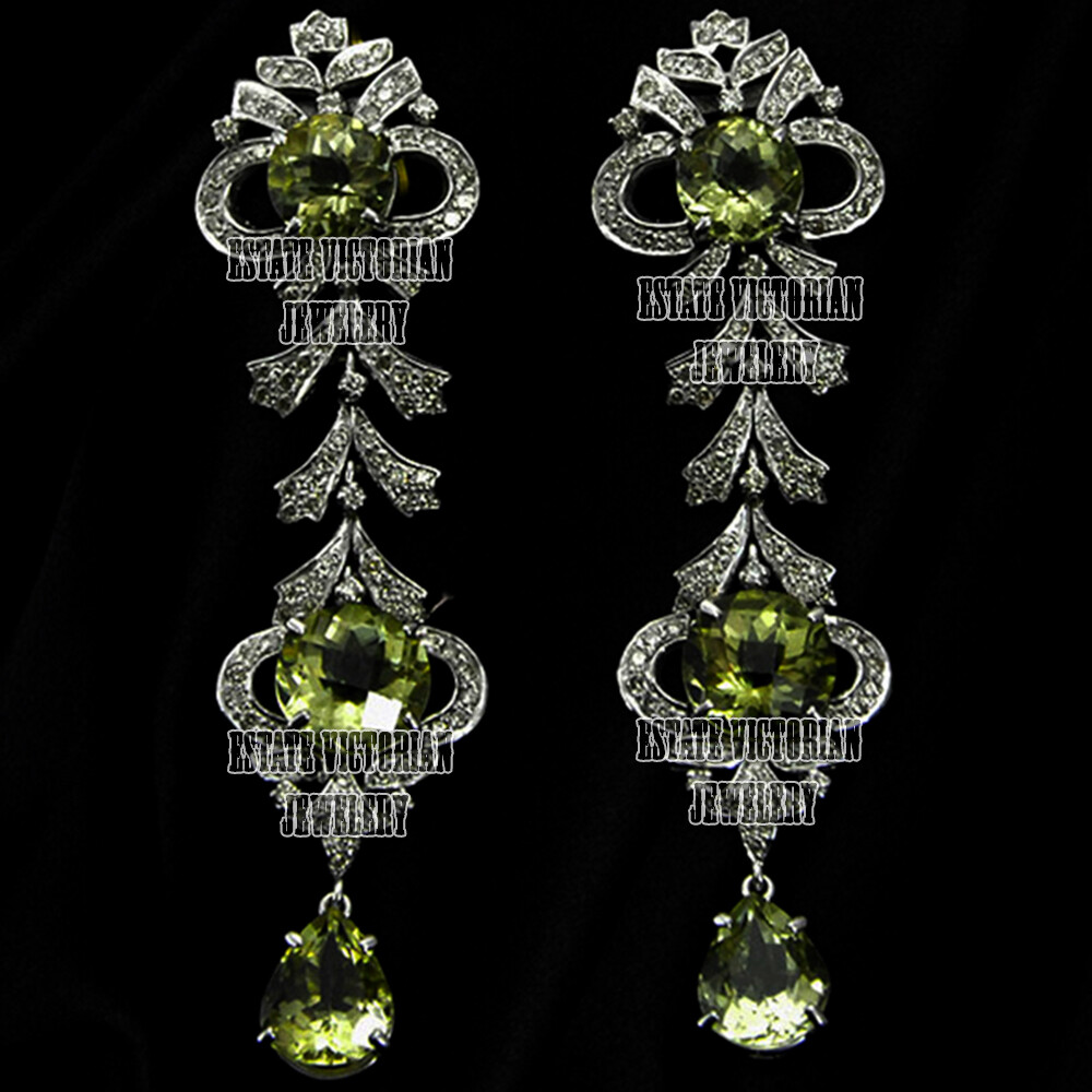 Vintage 2.25Ctw Rose Cut Diamond Gemstone Studded Silver Amazing Earring Jewelry