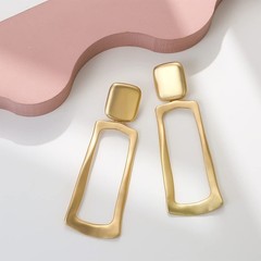 Matte Gold Silver Geometry Clip On Earrings for Women Retro Drop Clip Earring…