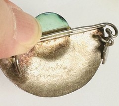 VTG Sterling Silver Margaret Francis Artist Studio Brooch Gemstone Hand Signed