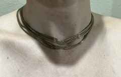 Gorgeous 12k Gold Filled Multi Chain Necklace 5 Strand Antique 15”