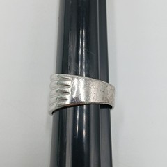 VTG 925 Ribbed Band Ring Size 7.5 Sterling Silver 7.62g 0.5in Wide Classic Flat
