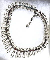 Vintage Coro Signed Necklace Pale Gold Tone Dangle Links Statement Excellent con