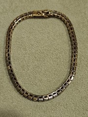 Vintage Multi Color Rainbow Tennis Bracelet Gold Tone over 925 Sterling Silver