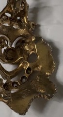 Read Clown Face Necklace Pendant Multi Round Rhinestones Gold Tone Signed