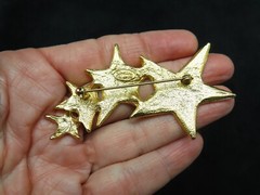 Vintage Casual Corner Bold STAR Brooch Gold Tone