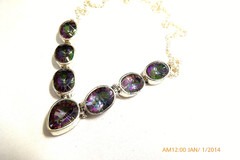EXQUISITE STERLING SILVER IMPERIAL TOPAZ NECKLACE