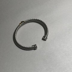 Vintage Cable Cuff Bracelet With Gold X 5MM