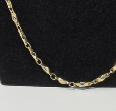 Vintage Trifari Gold Tone Elongated Link Chain Necklace 1980s 1990s