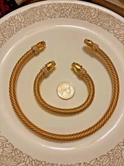 rare vintage Jackie Collins panther necklace and bracelet set.
